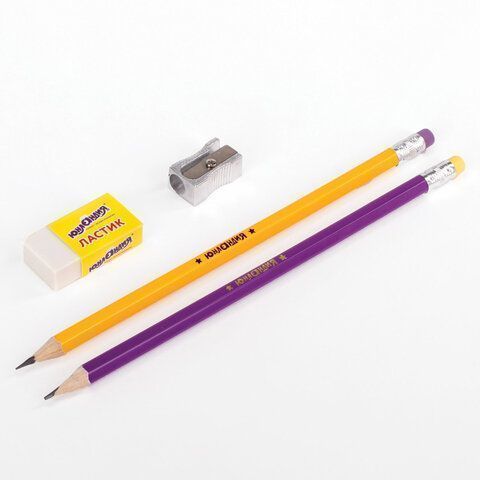 Набор карандашей ч/гр НВ 2шт ластик точилка блистер ЮНЛАНДИЯ ШКОЛЬНЫЙ 1/12