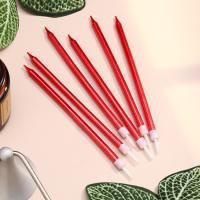 Свечи для торта Ройс 6 шт рубиновый металлик 13см 1/1