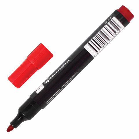 Маркер перманентный красный 3мм круглый наконечник Contract BRAUBERG 1/12/1152