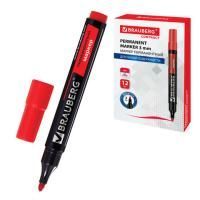 Маркер перманентный красный 3мм круглый наконечник Contract BRAUBERG 1/12/1152