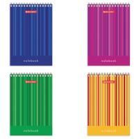 Блокнот 40л А6 108х145мм клетка гребень Полоски BRAUBERG 1/10/140