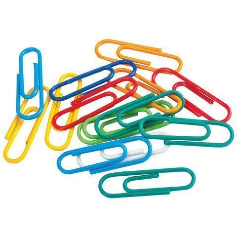 Скрепки 28мм 100шт цветные STAFF 1/10/300
