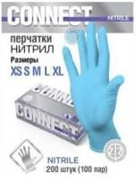 Перчатки смотровые нитриловые неопудренные CONNECT NITRILE голубые L 100/1000