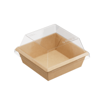 Крышка для контейнера 550мл 130х130х40мм OneClick прозр купольная 1EA 50/400