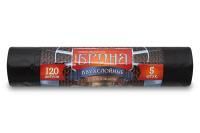 Мешок для мусора 120л рулон ПВД (70х110)-55 с завязками черный БРОНЯ 2-сл 84,2г Ромашка (5шт) 1/15
