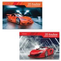 Альбом для рисования 20л А4 скоба, обложка картон Автомир BRAUBERG 1/20/60