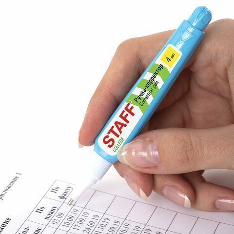 Корректор-ручка 4мл металлический наконечник STAFF College 1/12 (Клиент)