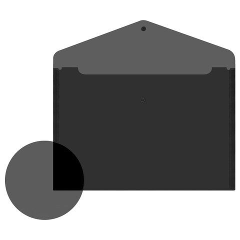 Папка-конверт А4 с кнопкой до 100л черная BRAUBERG 1/12