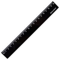 Линейка 20см пластиковая черная BRAUBERG 1/96