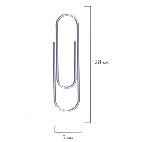 Скрепки 28мм 100шт оцинкованные эконом STAFF 1/144
