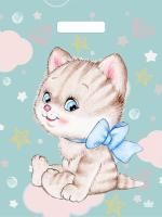 Пакет с вырубной ручкой (34х45)-33 Милый котенок Тико 50/800