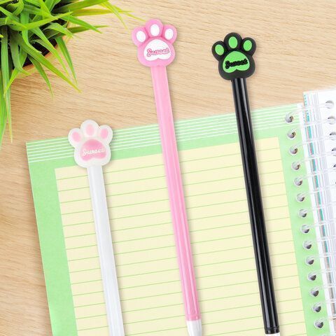 Ручка с топпером шариковая ЮНЛАНДИЯ Лапка корпус ассорти СИНЯЯ узел 0,7мм 1/12