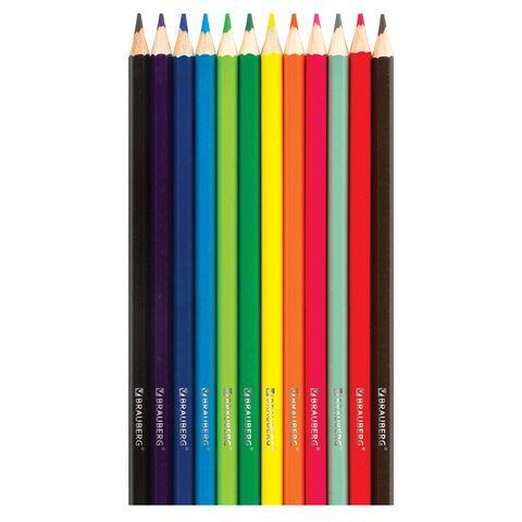 Карандаши цветные 12цв заточен, карт упак BRAUBERG My lovely dogs Забавные щенки 1/12/240