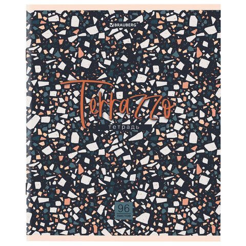 Тетрадь 96л А4 клетка скоба обложка картон Terrazzo 1/5/50