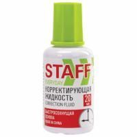Корректирующая жидкость штрих 20мл флакон с кисточкой быстросохнущая STAFF EVERYDAY  1/12/576