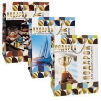 Пакет подарочный бумажный (26,4х32,7x13,6) ламинир мужской микс3 1/12/240