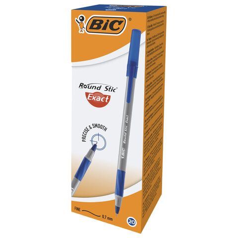 Ручка шариковая синяя 0,35мм BIC Round Stic Exact 1/20/360