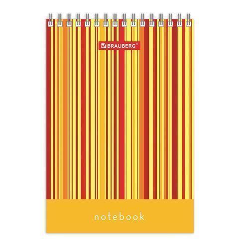 Блокнот 40л А6 108х145мм клетка гребень Полоски BRAUBERG 1/10/140