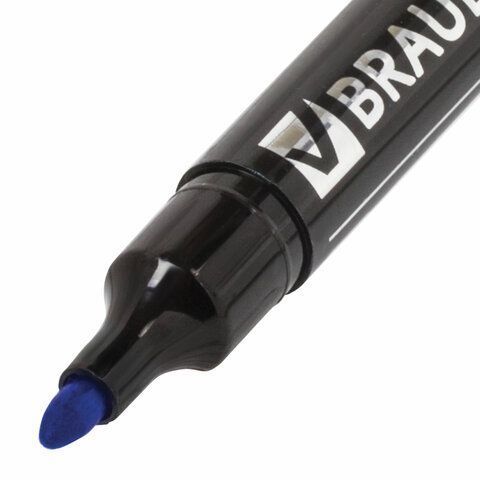 Маркер перманентный синий 3мм круглый наконечник Contract BRAUBERG 1/12/1152