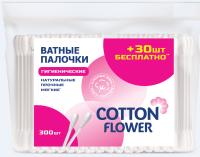 Ватные палочки (300шт) пакет Cotton Flower 1/50 Ватные палочки (300шт) пакет Cotton Flower 1/50