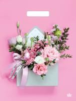 Пакет с вырубной ручкой (31х40)-60 Нежное послание Тико 50/500