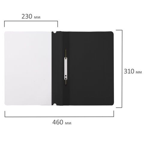 Папка скоросшиватель с прозр верхн лист STAFF черный 1/25/500