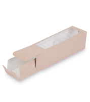 Коробка для макарун с окном 180х55х55мм крафт OSQ MB 6 25/275