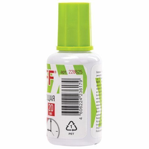 Корректирующая жидкость штрих 20мл флакон с кисточкой быстросохнущая STAFF EVERYDAY  1/12/576 (Клиен