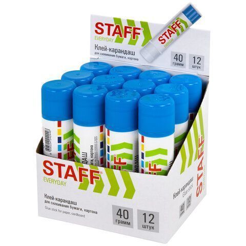 Клей-карандаш 40г STAFF 1/12/288