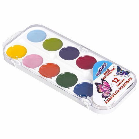 Краски акварельные 12цв медовые ЮНЛАНДИЯ Юный Волшебник 1/24