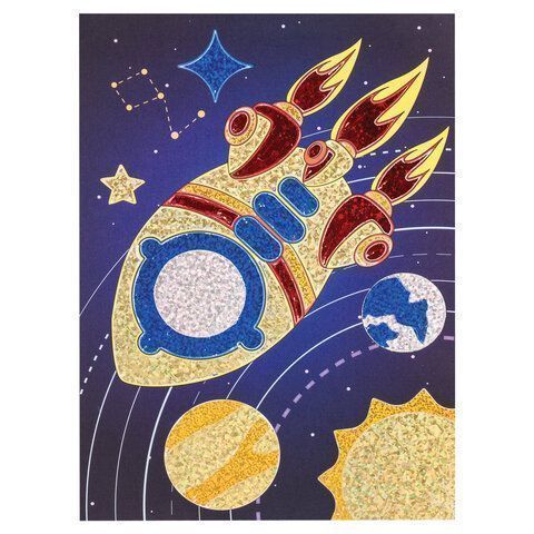 Аппликация из фольги 20х15см Юнландия Ракета 1/1