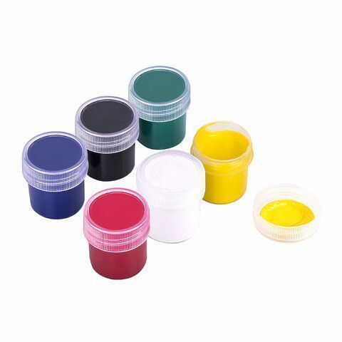 Гуашь 06цв 20мл BRAUBERG 1/36