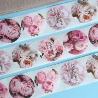 Наклейки для цветов и подарков Пионы 4,4 х 4,4 см (252шт) 1/150