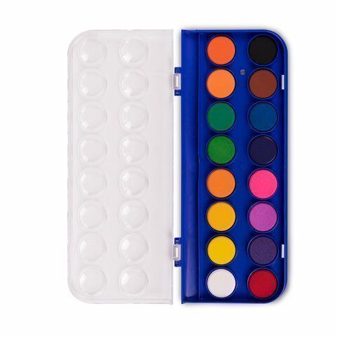 Краски акварельные 16цв круглые кюветы 23 мм пенал BRAUBERG PREMIUM 12/144