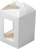Коробка для куличей с окном 160х160х200мм белый OSQ JUMPL M 25/150