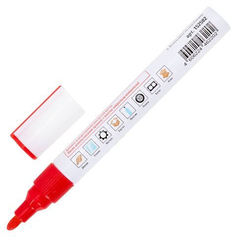 Маркер-краска лаковый красный 2-4мм нитро-основа STAFF PROFIT 1/12