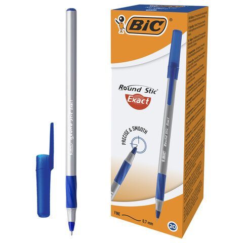 Ручка шариковая синяя 0,35мм BIC Round Stic Exact 1/20/360