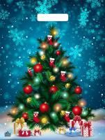 НГ Пакет с вырубной ручкой (31х40)-60 Яркая елочка 50/500