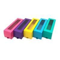 Коробка для макарун с окном185х60х60мм картон цветная 25/25