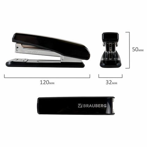 Степлер №24/6 26/6 до 30л Standard BRAUBERG 1/12 (Клиент)