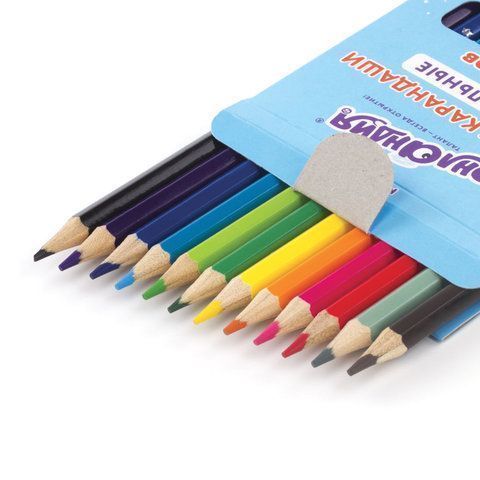 Карандаши цветные 12цв акварельные шестигранные ЮНЛАНДИЯ Юный Волшебник 1/12