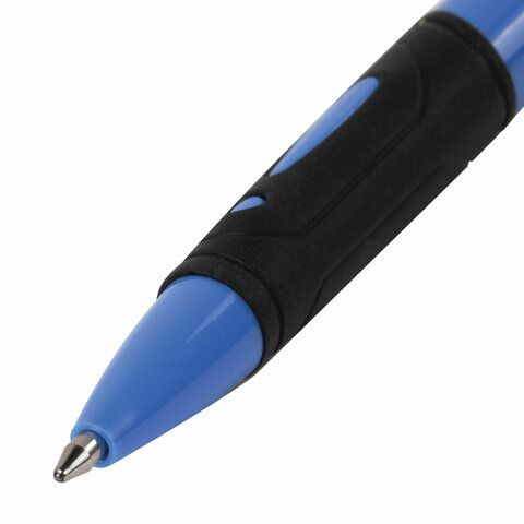 Ручка шариковая автоматическая с грипом STAFF College BP-16 Neon, СИНЯЯ, ассорти, 0,35 мм, 143750