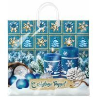 НГ Пакет с пластмассовыми ручками (38х35)-90 Бирюза 10/100