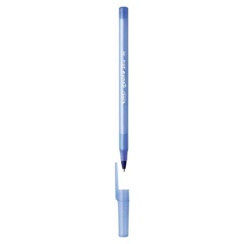 Ручка шариковая синяя узел 1мм линия 0,32мм корпус голубой BIC Round Stic 1/60