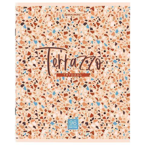 Тетрадь 96л А4 клетка скоба обложка картон Terrazzo 1/5/50