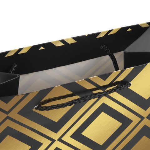 Пакет подарочный бумажный (18х10х23) фольга ЗОЛОТАЯ СКАЗКА Gold Luxury 1/12/144