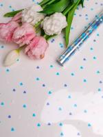 Ролик 70см х8м пленка полипропилен с рисунком Конфетти лаванда 1/10