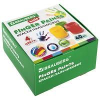 Краски пальчиковые для малышей от 1 года 4цв по 40мл Brauberg Kids 1/30