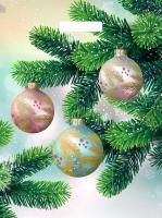 НГ Пакет с вырубной ручкой (38х45)-60 Матовые шары 50/500