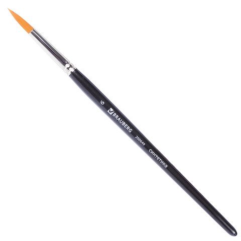 Кисть синтетика круглая №6 BRAUBERG 1/5/1000